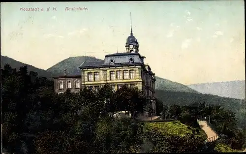 Ak Neustadt an der Haardt Neustadt an der Weinstraße, Realschule