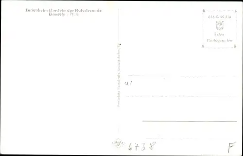 Ak Elmstein in der Pfalz, Ferienheim der Naturfreunde