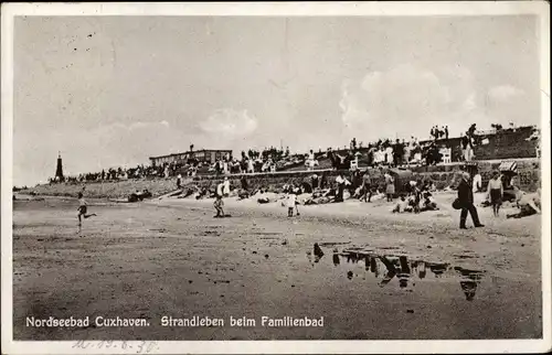 Ak Nordseebad Cuxhaven, Strandleben beim Familienbad
