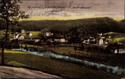 Ak Neumühle an der Elster Greiz in Thüringen, Im Knottengrund