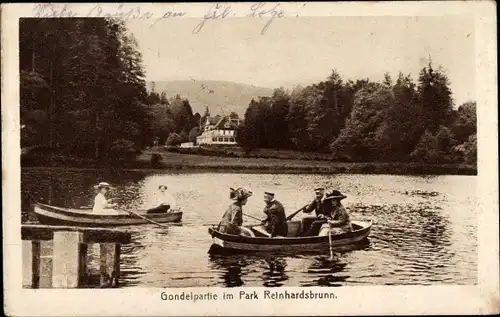 Ak Reinhardsbrunn Friedrichroda, Gondelpartie