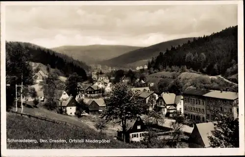 Ak Niederpöbel Schmiedeberg im Erzgebirge, Teilansicht