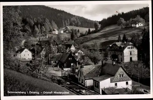 Ak Niederpöbel Schmiedeberg im Erzgebirge, Teilansicht, Häuser