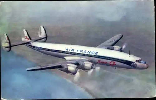 Ak Französisches Passagierflugzeug, Lockheed Super G Constellation, Air France