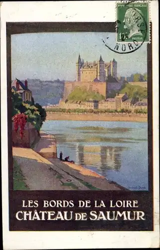 Künstler Ak Duval, C., Saumur Maine et Loire, Chateau, Bords de la Loire