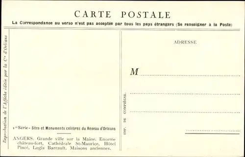 Künstler Ak Duval, C., Angers Maine et Loire, Circuits Automobiles, Grande ville sur la Maine