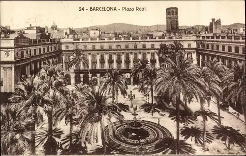 Ak Barcelona Katalonien Spanien, Plaza Real