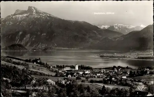 Ak Mondsee Oberösterreich, Panorama mit Schafberg