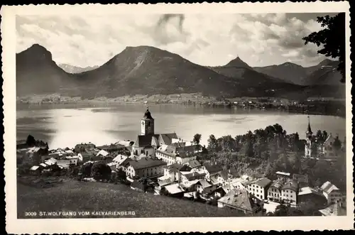 Ak St. Wolfgang im Salzkammergut Oberösterreich, Ort vom Kalvarienberg gesehen