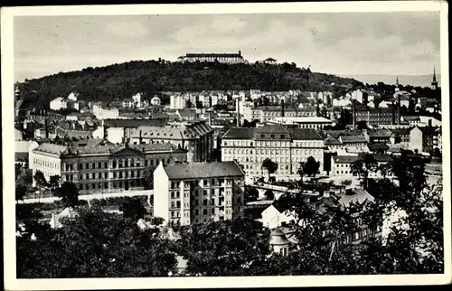 Ak Brno Brünn Südmähren, Blick gegen den Spielberg