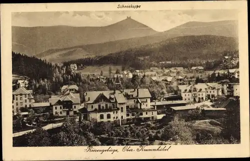 Ak Karpacz Górny Brückenberg Krummhübel Riesengebirge Schlesien, Panorama, Schneekoppe