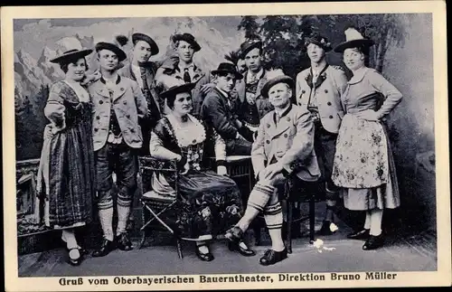Ak Oberbayerisches Bauerntheater, Dir. Bruno Müller, Trachten