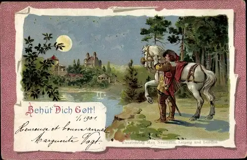 Litho Trompeter von Säckingen, Behüt Dich Gott