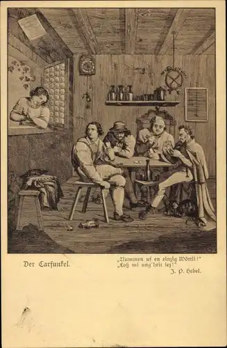 Künstler Ak Märchen, Der Carfunkel, Johann Peter Hebel