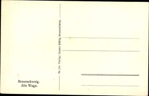 Ak Braunschweig in Niedersachsen, Alte Wage, Gebäudeansicht, Straßenpartie