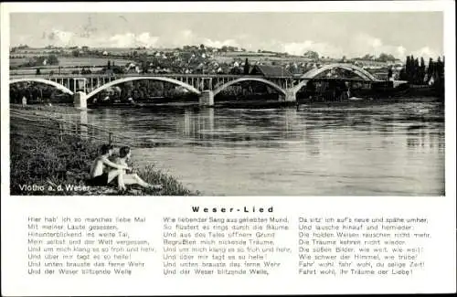Ak Vlotho an der Weser, Weser-Lied