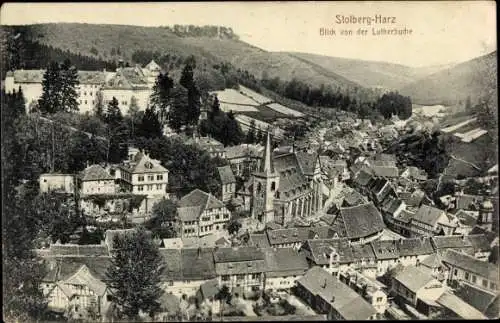 Ak Stolberg im Harz, Blick von der Lutherbuche auf die Stadt