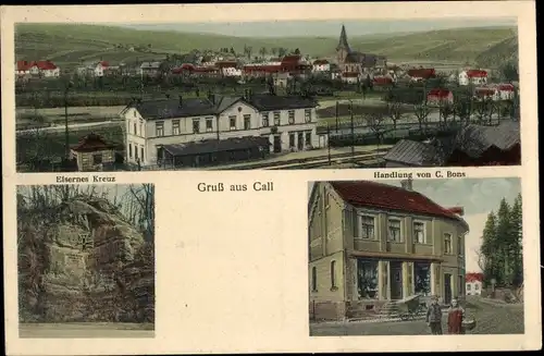 Ak Kall in der Eifel, Eisernes Kreuz, Bahnhof, Gleisseite, Handlung