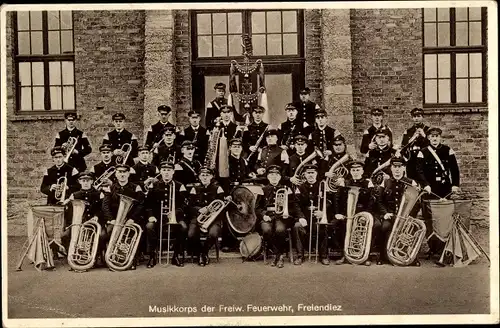 Ak Freiendiez Diez an der Lahn, Musikkorps der Freiwilligen Feuerwehr, Musikinstrumente