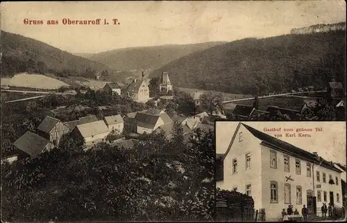 Ak Oberauroff Idstein im Taunus Hessen, Gasthof zum grünen Tal, Totalansicht