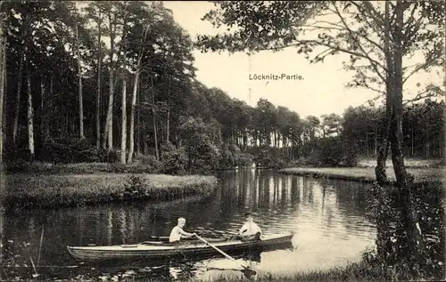 Ak Erkner in Brandenburg, Löcknitzpartie, Ruderboot