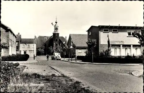 Ak Stavenisse Zeeland Niederlande, Straat, Kerk