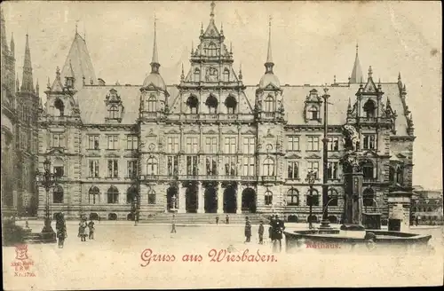 Ak Wiesbaden in Hessen, Rathaus