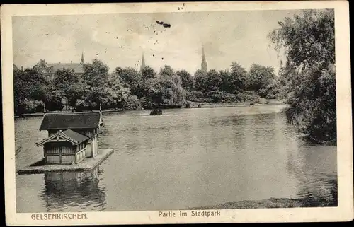 Ak Gelsenkirchen im Ruhrgebiet, Partie im Stadtpark