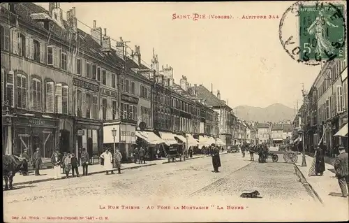 Ak Saint Dié des Vosges, La Rue Thiers