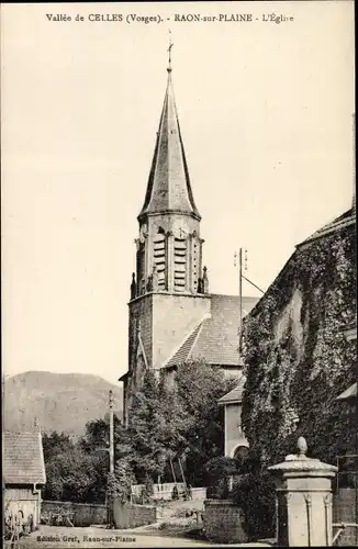 Ak Raon sur Plaine Lothringen Vosges, L'Eglise, Vallee de Celles