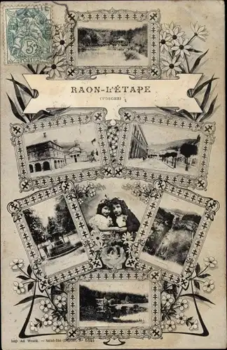 Ak Raon l'Étape Lothringen Vosges, Ortsansichten, Souvenir