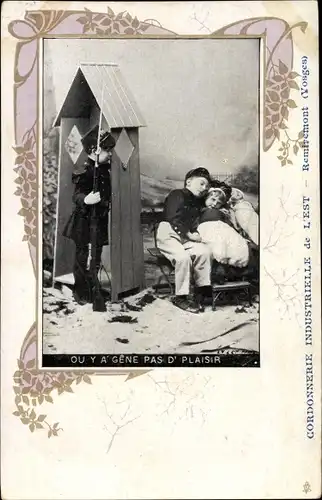 Ak Remiremont Lothringen Vosges, Junge als Wache, Schlafende Kinder