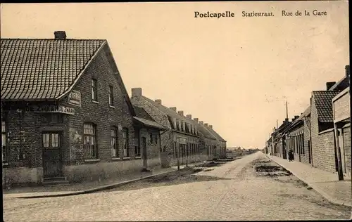 Ak Langemark Poelkapelle Westflandern, Rue de la Gare