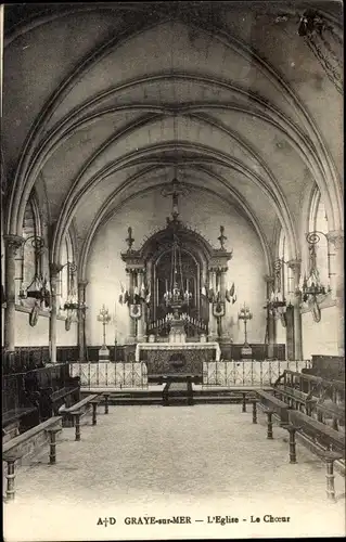 Ak Graye sur Mer Calvados, L'Eglise, Le Choeur
