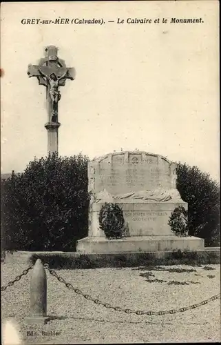 Ak Graye sur Mer Calvados, Le Calvaire, Le Monument