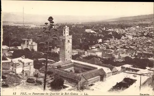 Ak Fès Fez Marokko, Panorama du Quartier de Bab Guissa