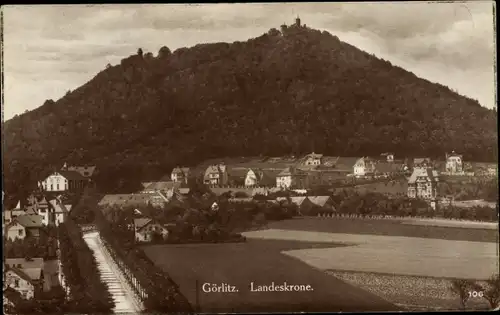 Ak Görlitz in der Lausitz, Landeskrone, Berggaststätte, Ort