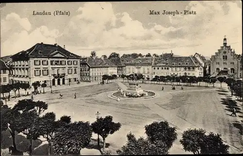 Ak Landau in der Pfalz in Rheinland Pfalz, Max Joseph Platz