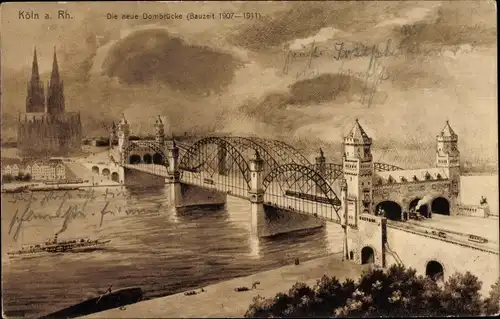 Ak Köln am Rhein, neue Dombrücke