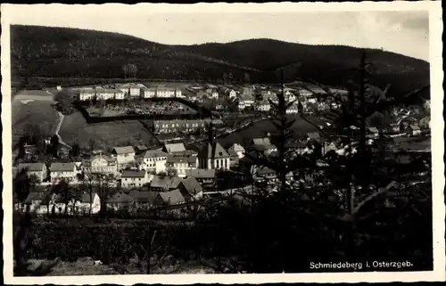Ak Schmiedeberg im Osterzgebirge, Blick aus der Ferne auf den Ort
