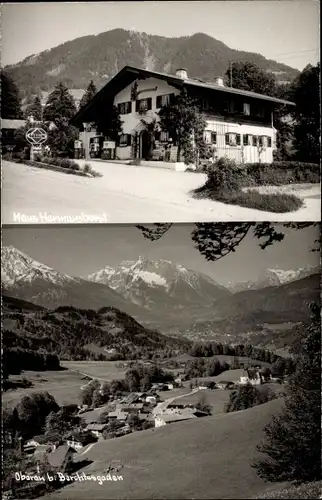 Foto Ak Oberau Berchtesgaden in Oberbayern, Gesamtansicht, Fliegeraufnahme, Haus Hermannshorst