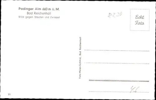 Ak Bad Reichenhall in Oberbayern, Padinger Alm