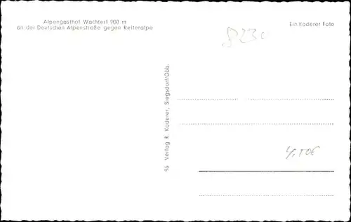 Ak Ramsau im Berchtesgadener Land Oberbayern, Alpengasthof Wachterl