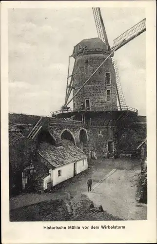 Ak Zons Dormagen Niederrhein, Windmühle, Vor dem Wirbelsturm 1909