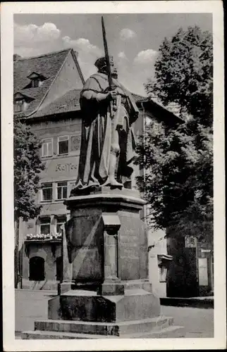Ak Jena in Thüringen, Am Markt, Denkmal