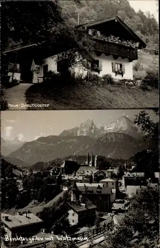 Foto Ak Berchtesgaden in Oberbayern, Watzmann, Haus Spechbacher