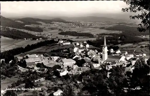 Ak Schönberg im Bayerischen Wald, Gesamtansicht, Fliegeraufnahme