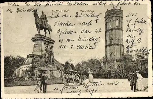 Ak Duissern Duisburg im Ruhrgebiet, Kaiserberg, Denkmal