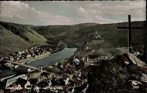 Ak Cochem an der Mosel, Blick v. Pinnerkreuz