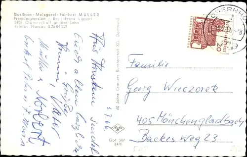 Ak Obernhof an der Lahn, Kloster Arnstein